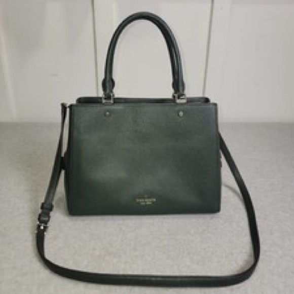 Kate Spade New York Leila Medium Triple Compartment Satchel Emerald Green-NWOT! - Picture 2 of 11